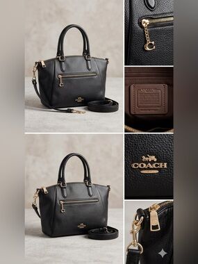 Coach Black Pebbled Leather Satchel with Gold Hardware